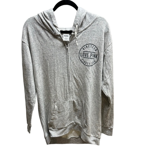 PINK Gray Zip Up Jacket | Size‎ Small | Super Cute| Excellent Condition! 0025 - Picture 1 of 5